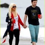 Christina Aguilera spends 4th of July on the beach in Malibu with her boyfriend Matthew Rutler and son Max Liron Bratman