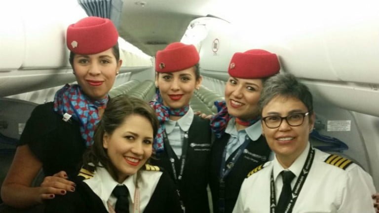 Aeroméxico realiza 9 vuelos operados por mujeres
