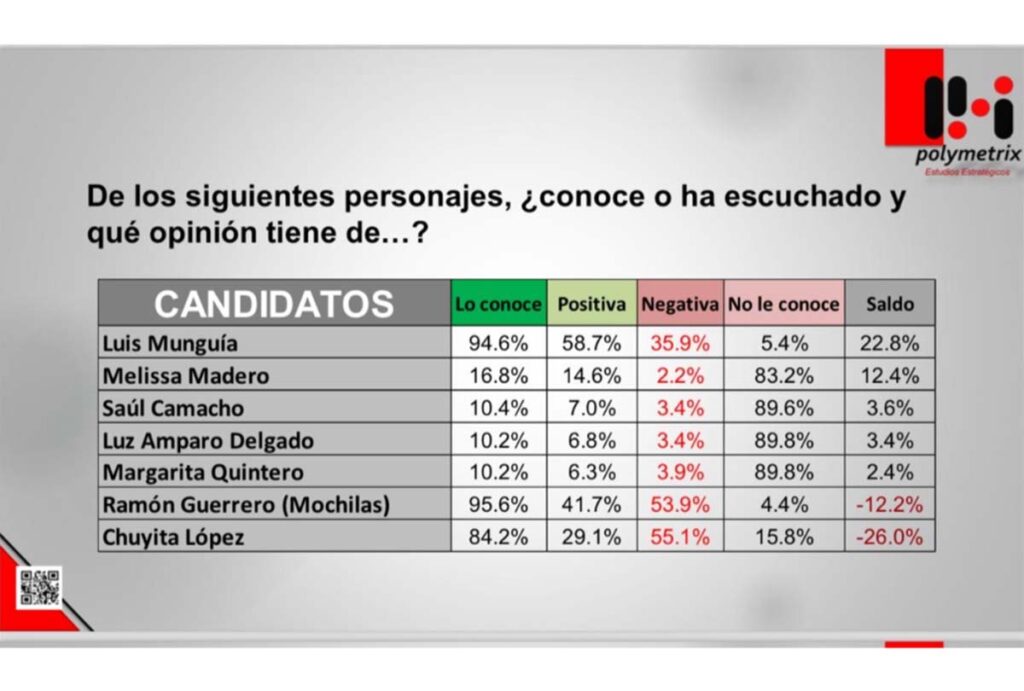 Encuesta candidatos a a presidencia municipal de Puerto Vallarta realizada por Polymetrix.