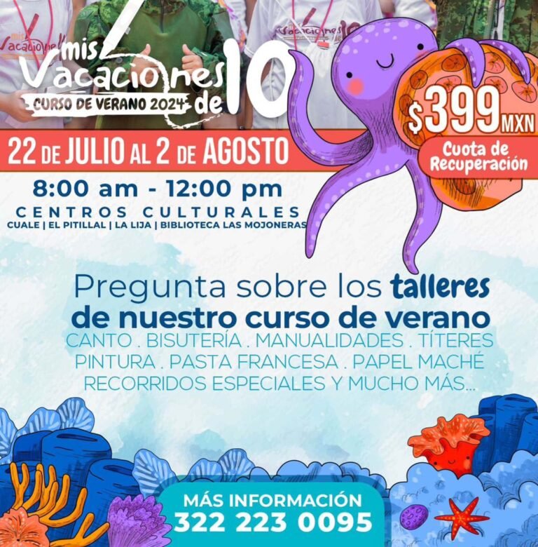 Anuncia instituto cultural, cursos de verano 2024 “Mis Vacaciones de 10”