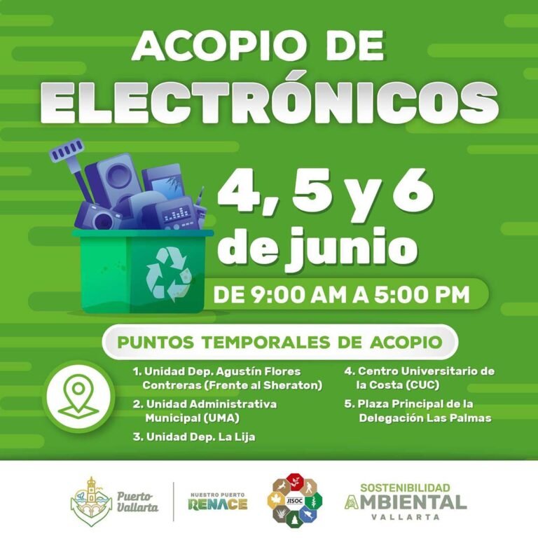 Campaña de reciclaje de electrónicos llega a cinco puntos en Vallarta