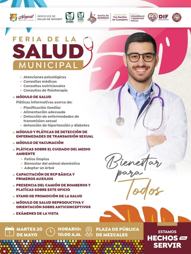 Feria Municipal de la Salud llevará servicios gratuitos a Mezcales este 20 de mayo
