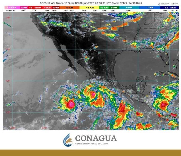 Tormentas tropicales Bárbara y Cosme generan efecto Fujiwhara