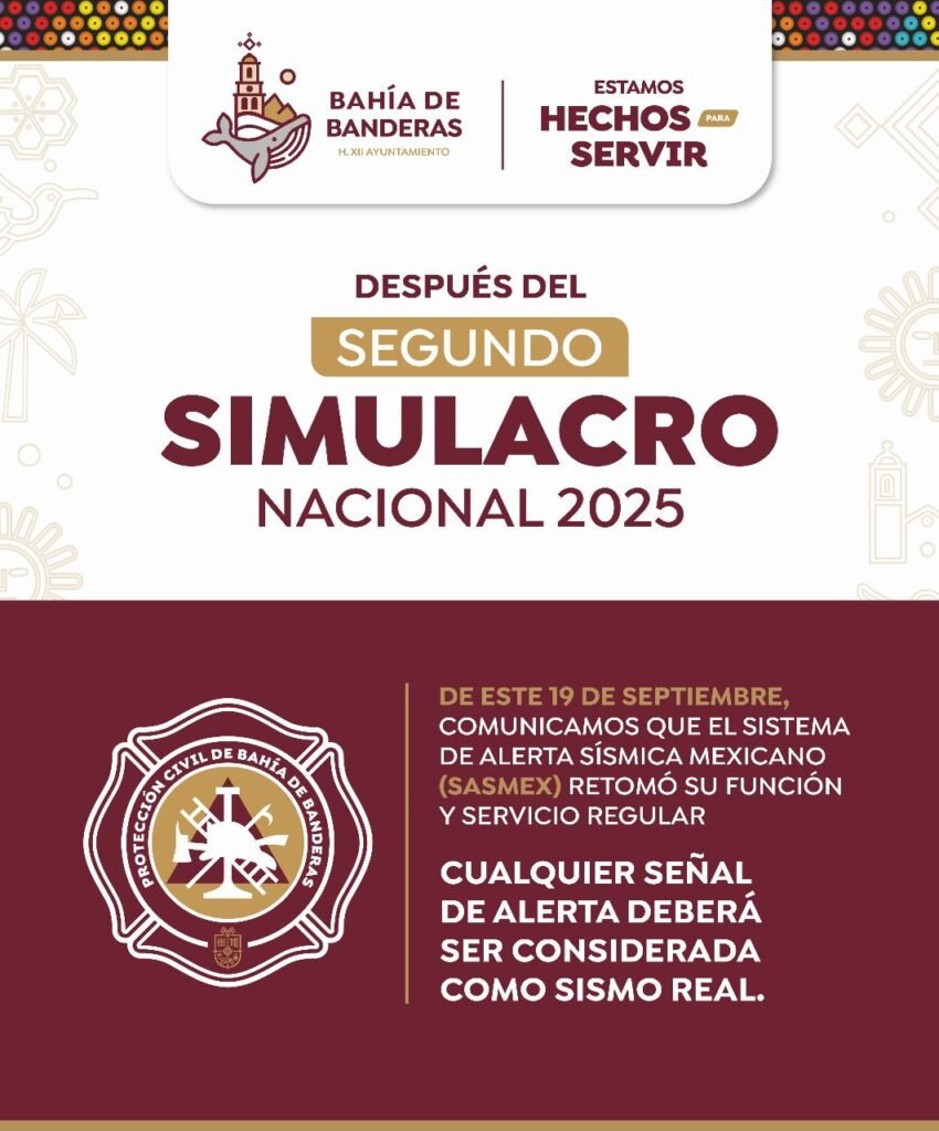 Simulacro Nacional 2025 en Bahía de Banderas.