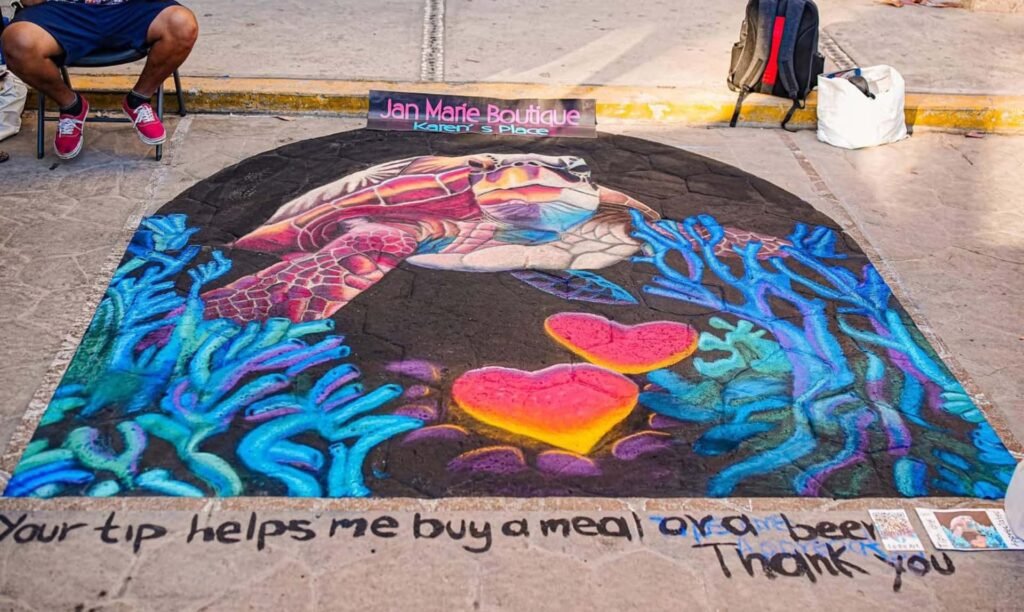 Festival del Gis en Bucerías celebra arte urbano.