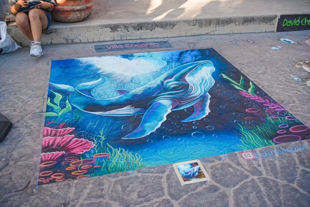 Festival del Gis en Bucerías celebra arte urbano.