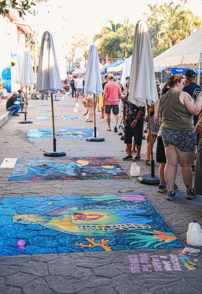 Festival del Gis en Bucerías celebra arte urbano.