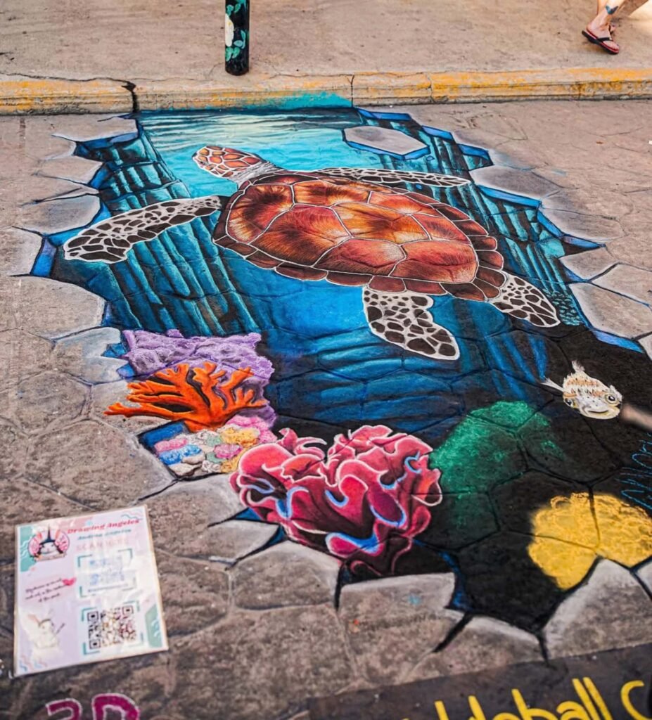 Festival del Gis en Bucerías celebra arte urbano.